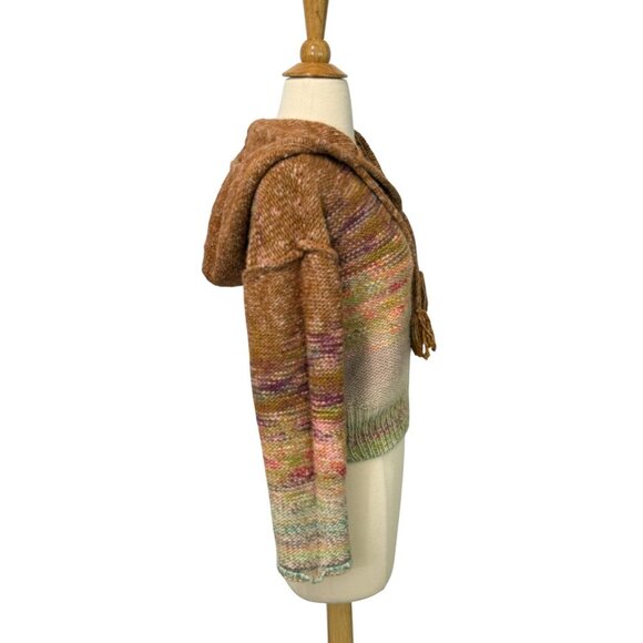 Anthropologie Pilcro Wool Blend Hoodie Sweater Pullover V-Neck Drawstring Size S - Picture 4 of 11